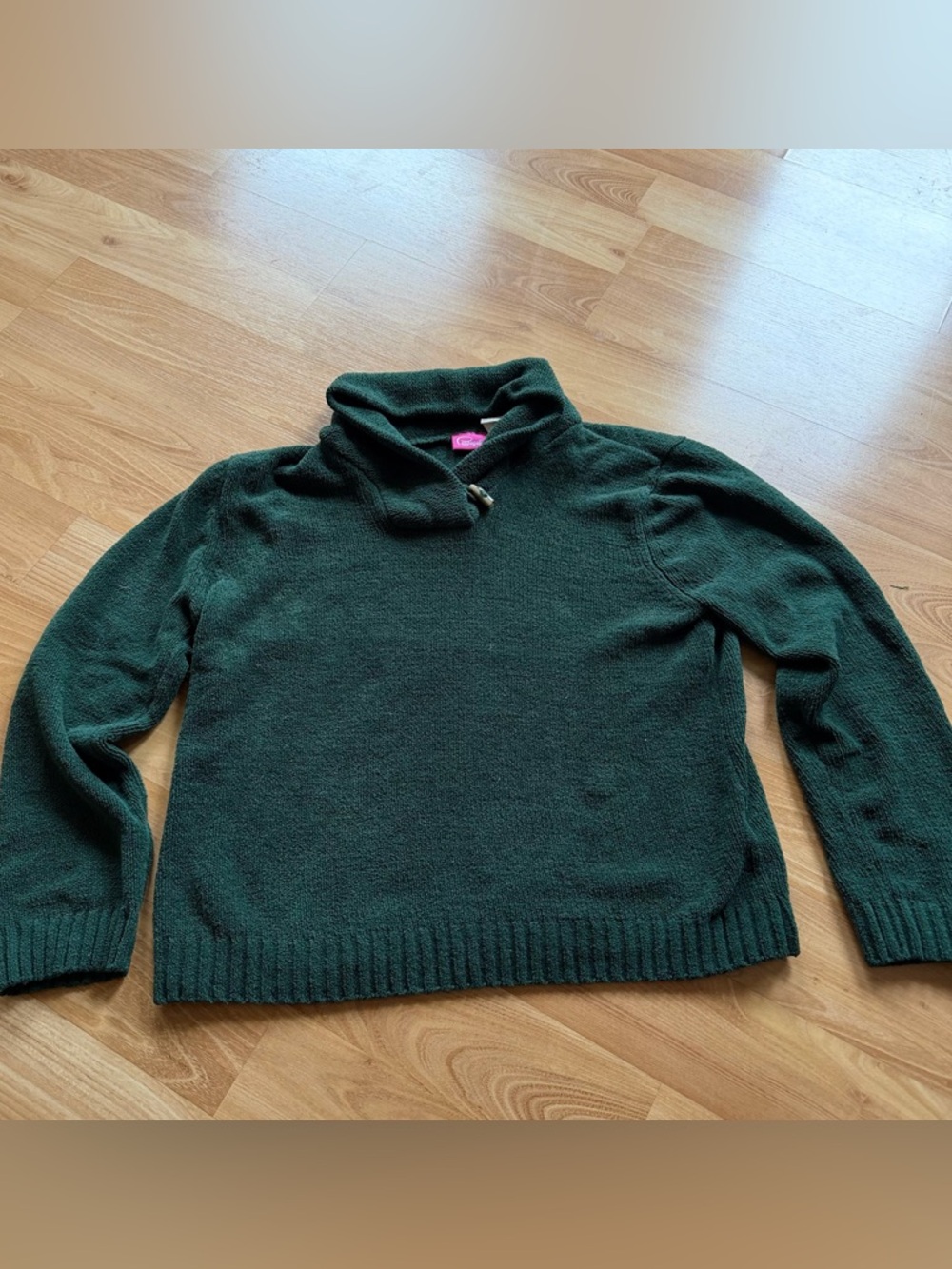 Pappagallo women’s green polyester sweater pullover top collared medium